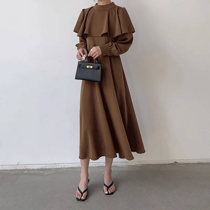 Lange damesjurk in Koreaanse e - Korean Style A Line Shirt Dress recensie en prijs
