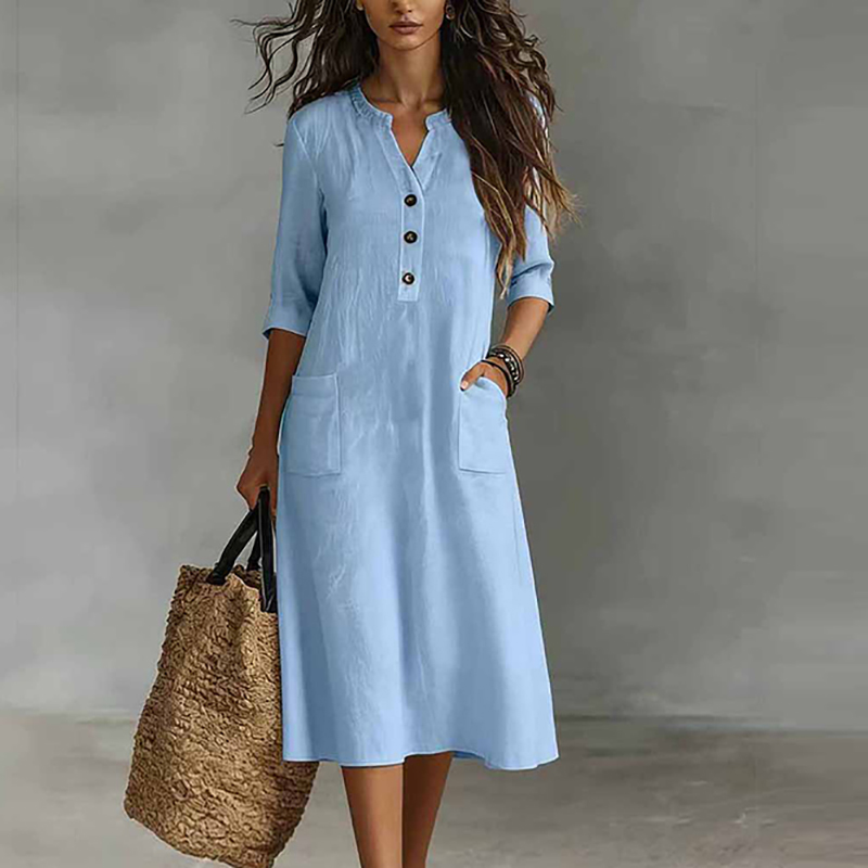 Dames casual effen kleur katoe - Boho Summer Beach Maxi Dress recensie en prijs