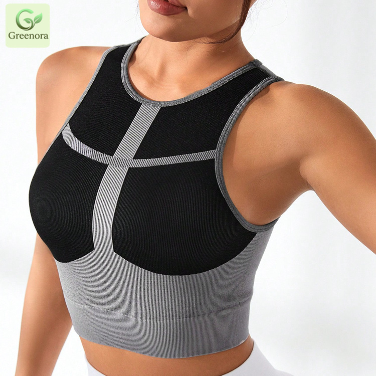 Naadloze sportbeha Dames gerib - Seamless Ribbed Workout Tank Top recensie en prijs